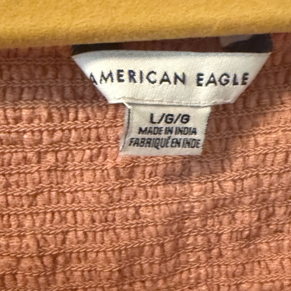 American Eagle 🦅 Women's Off-Shoulder Peplum Top - rust/peach color - Picture 2 of 5
